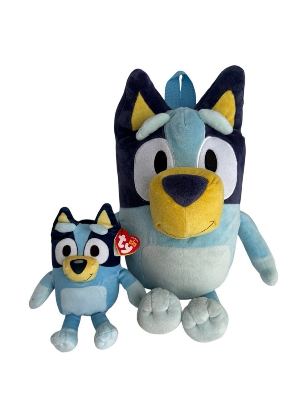 Bluey Gift Set 18" Plush Backpack + TY Mini Beanie Baby Stuffed Toy Set NWOT